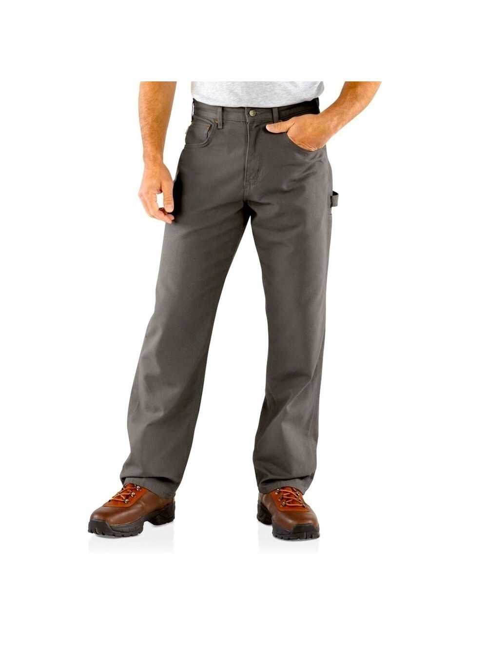 Carhartt Loose Fit Canvas Carpenter Gray Workwear B159 Jeans, Size 42 X 32